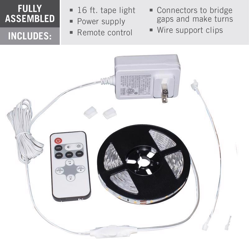 Armacost Lighting RibbonFlex home 16 ft. L White Plug-In LED Smart-Enabled Strip Tape Light Kit