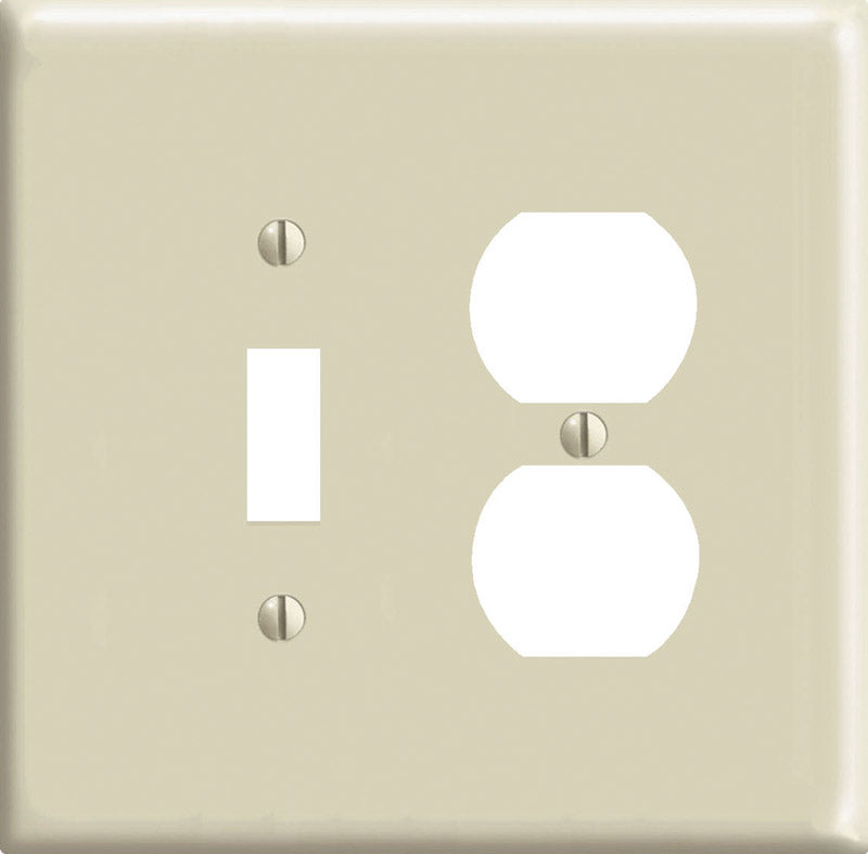 Leviton Ivory 2 gang Nylon Duplex/Toggle Wall Plate