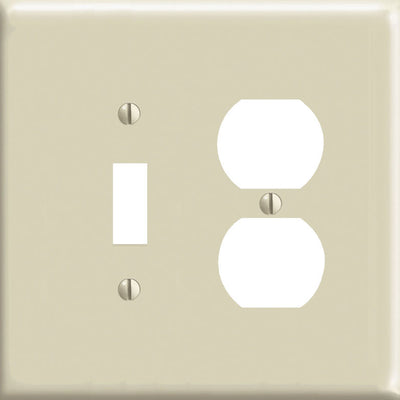 Leviton Ivory 2 gang Nylon Duplex/Toggle Wall Plate