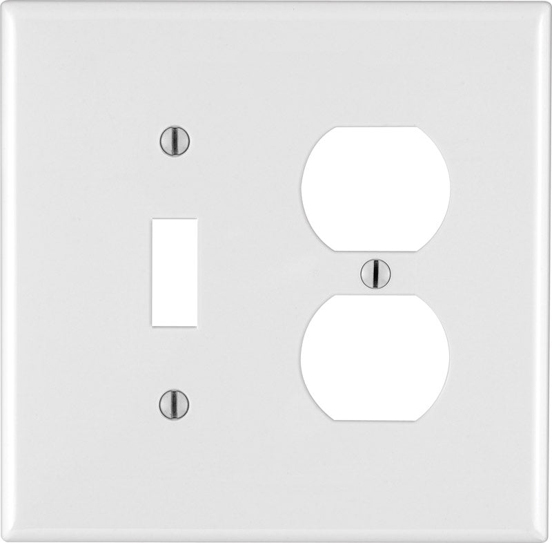 Leviton White 2 gang Thermoplastic Nylon Duplex/Toggle Wall Plate