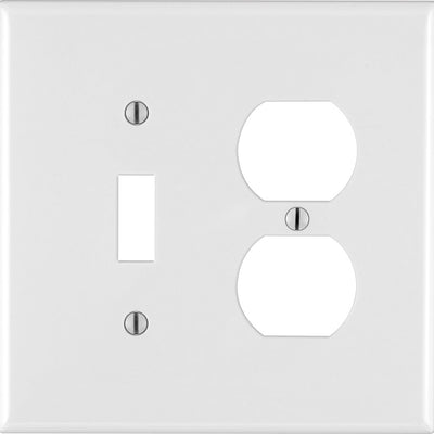 Leviton White 2 gang Thermoplastic Nylon Duplex/Toggle Wall Plate