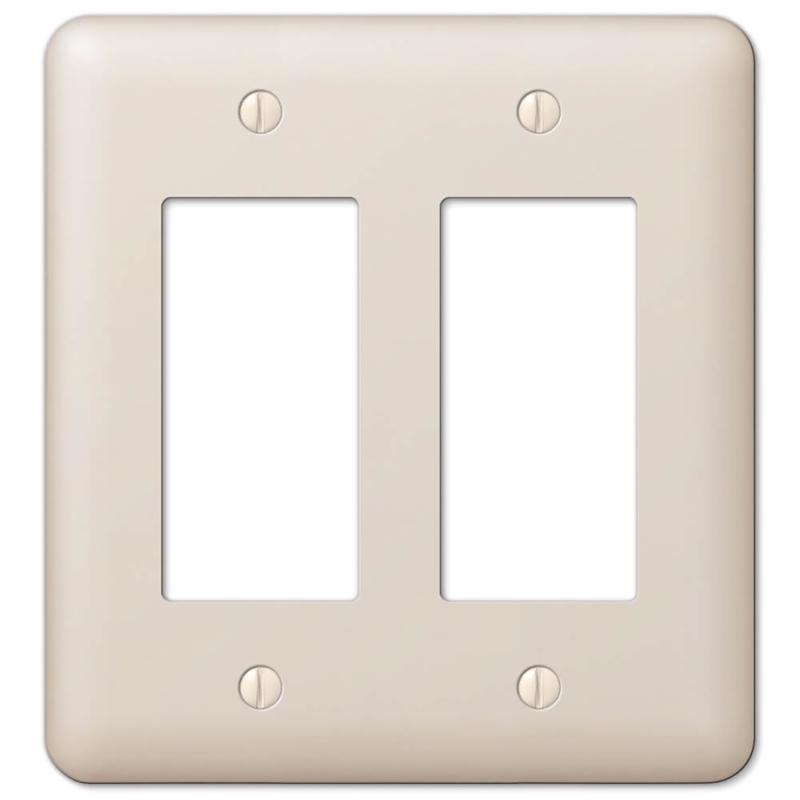 Amerelle Devon Light Almond 2 gang Stamped Steel Decorator Wall Plate