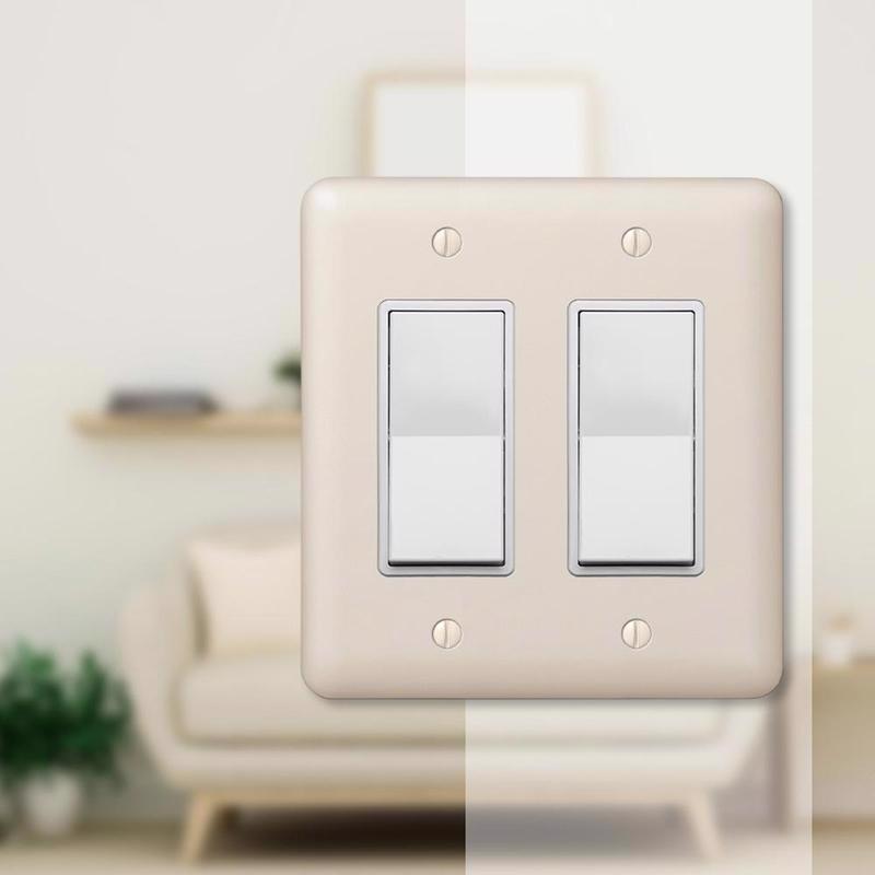 Amerelle Devon Light Almond 2 gang Stamped Steel Decorator Wall Plate