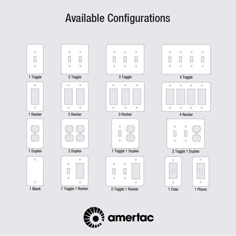 Amerelle Devon Light Almond 2 gang Stamped Steel Decorator Wall Plate