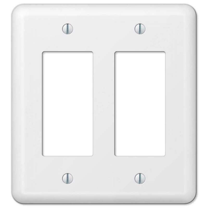Amerelle Devon White 2 gang Stamped Steel Decorator Wall Plate