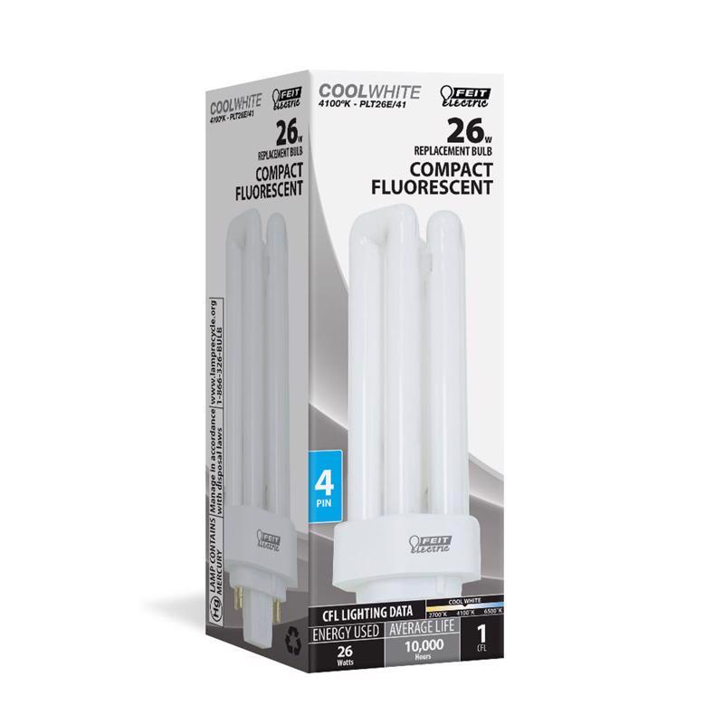 Feit CFL 26 W PL 2.1 in. D X 5.2 in. L Fluorescent Bulb Cool White Tubular 4100 K