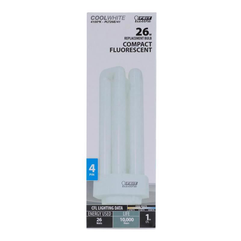 Feit CFL 26 W PL 2.1 in. D X 5.2 in. L Fluorescent Bulb Cool White Tubular 4100 K
