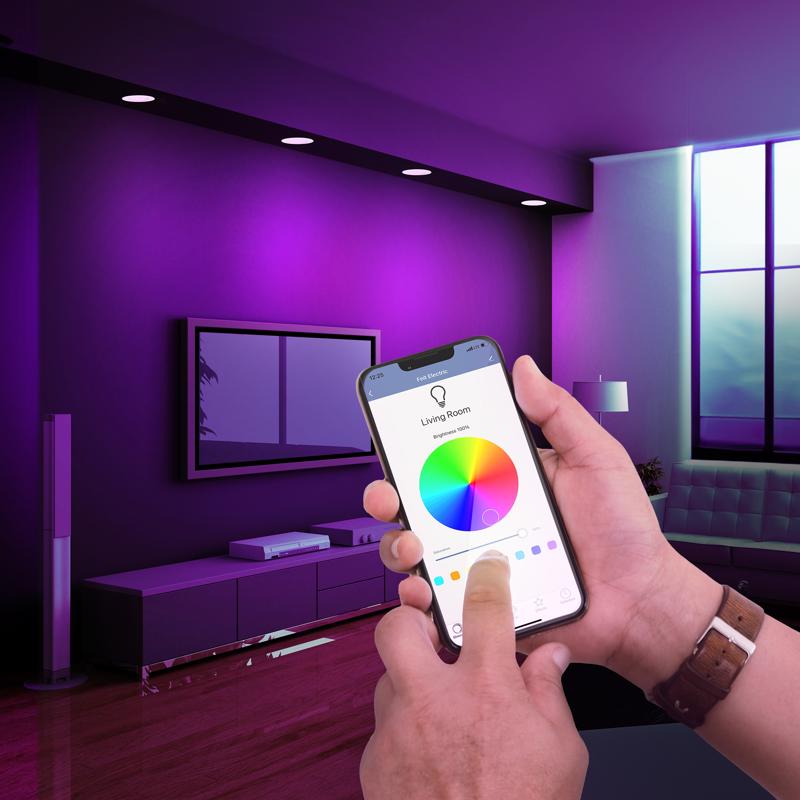 Feit Smart Home Frost White 5.1 in. W Aluminum LED Smart-Enabled Dimmable Recessed Downlight 8 W