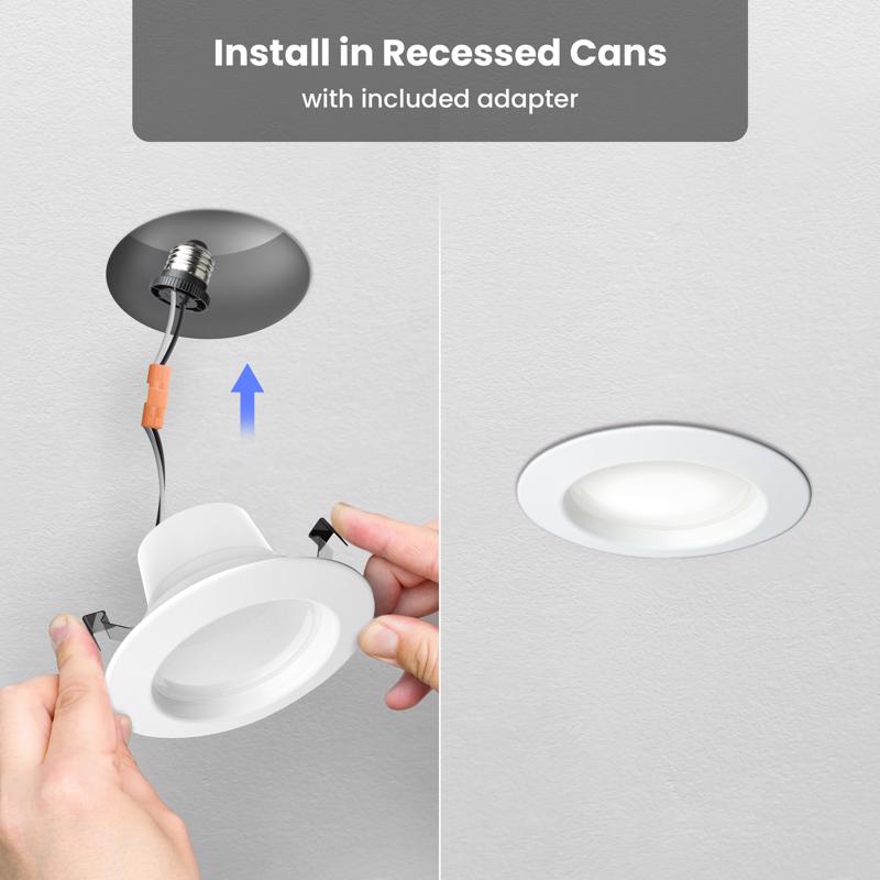 Feit Smart Home Frost White 5.1 in. W Aluminum LED Smart-Enabled Dimmable Recessed Downlight 8 W