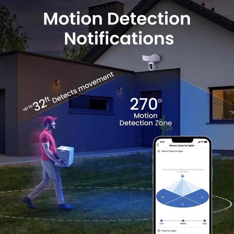 Feit Smart Home Motion-Sensing Hardwired LED White Smart-Enabled Security Floodlight
