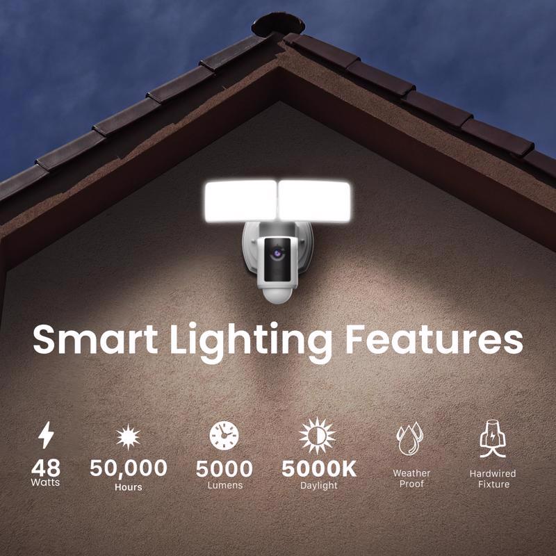 Feit Smart Home Motion-Sensing Hardwired LED White Smart-Enabled Security Floodlight