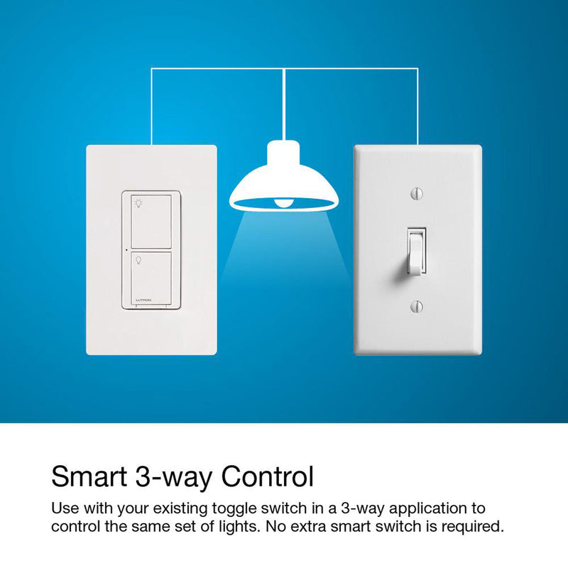 Lutron Caseta 5 amps Single Pole 3-Way Smart-Enabled Dimmer Switch White