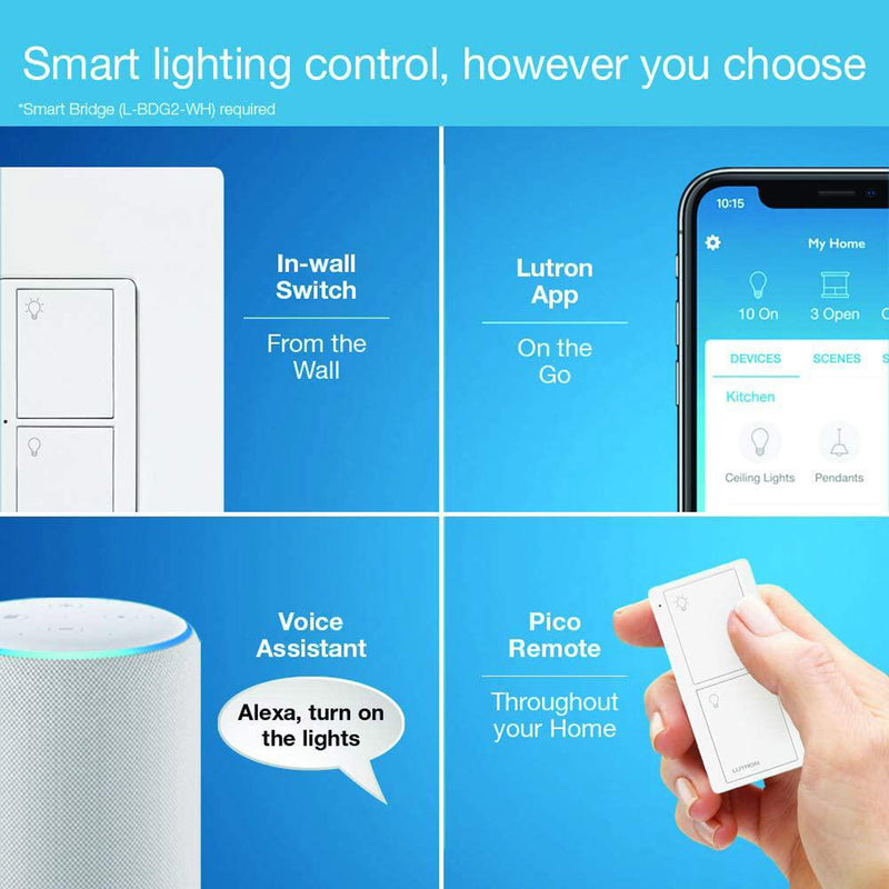 Lutron Caseta 5 amps 3-Way Smart-Enabled Switch White