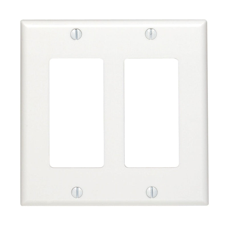 Leviton Decora White 2 gang Thermoset Plastic Decorator Wall Plate