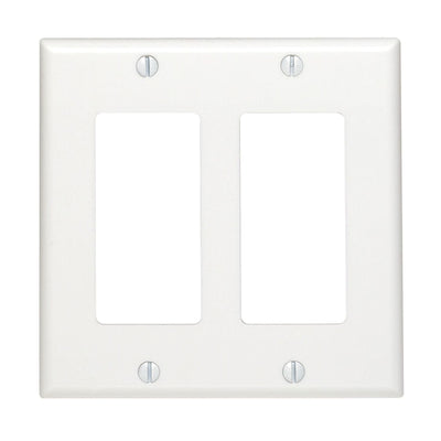 Leviton Decora White 2 gang Thermoset Plastic Decorator Wall Plate