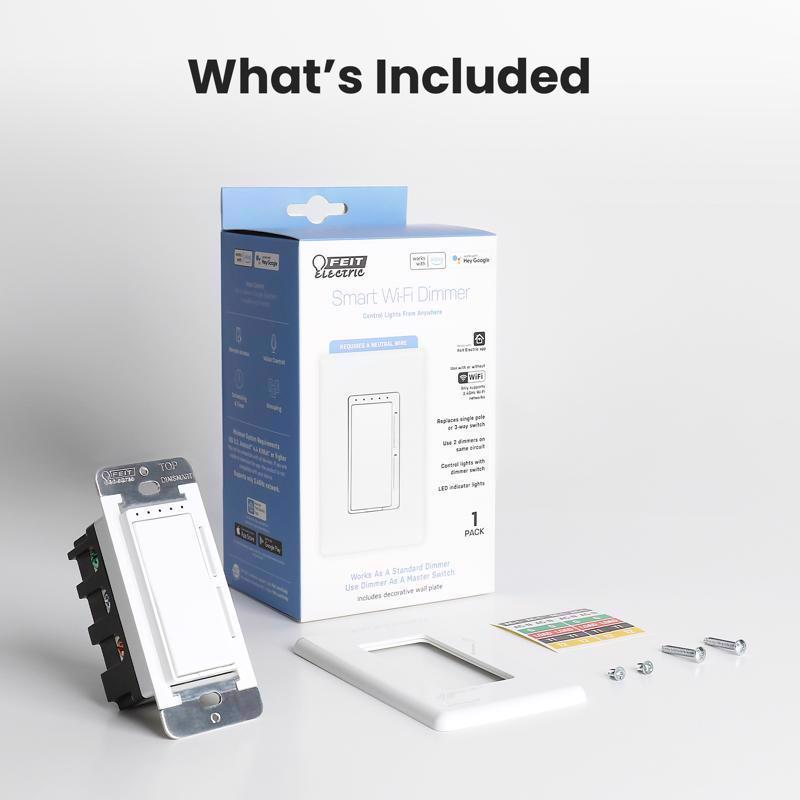 Feit Smart Home White 150 W Toggle Smart-Enabled Dimmer Switch
