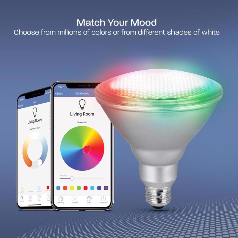 Feit Smart Home PAR38 E26 (Medium) Smart-Enabled LED Bulb Color Changing 90 Watt Equivalence