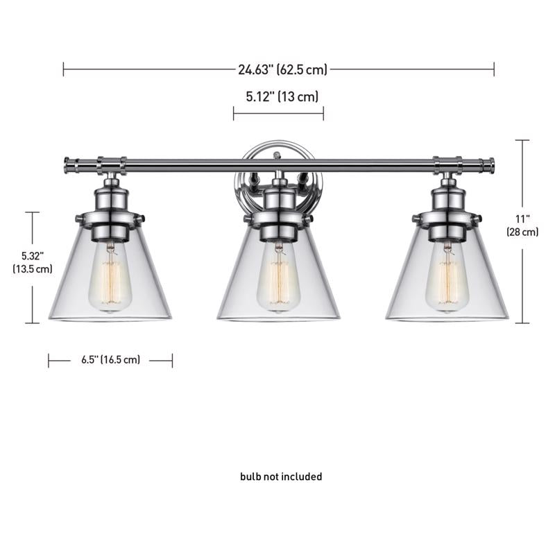 Globe Electric Parker 3-Light Chrome Wall Sconce