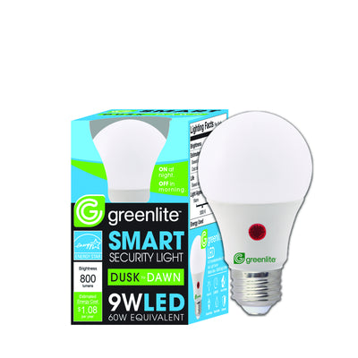 Greenlite A19 E26 (Medium) LED Dusk to Dawn Bulb Bright White 60 Watt Equivalence