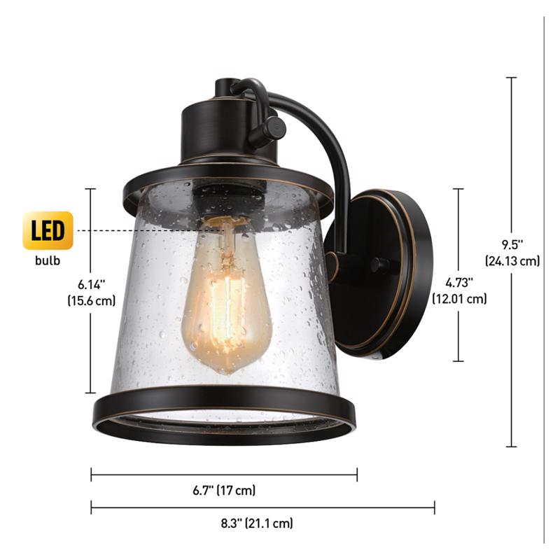 Globe Electric Charlie 1-Light Oil Rubbed Bronze Rustic Wall Sconce