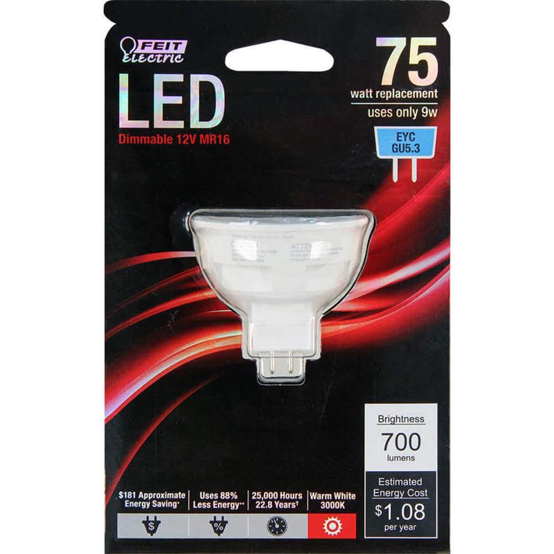 Feit MR16 GU5.3 LED Bulb Bright White 75 Watt Equivalence