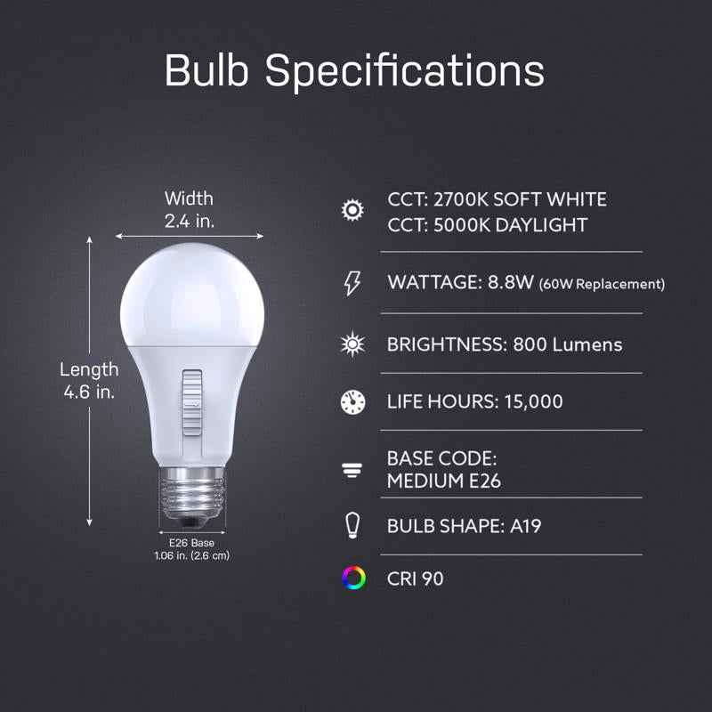 Feit A19 E26 (Medium) LED Bulb Soft White 60 Watt Equivalence