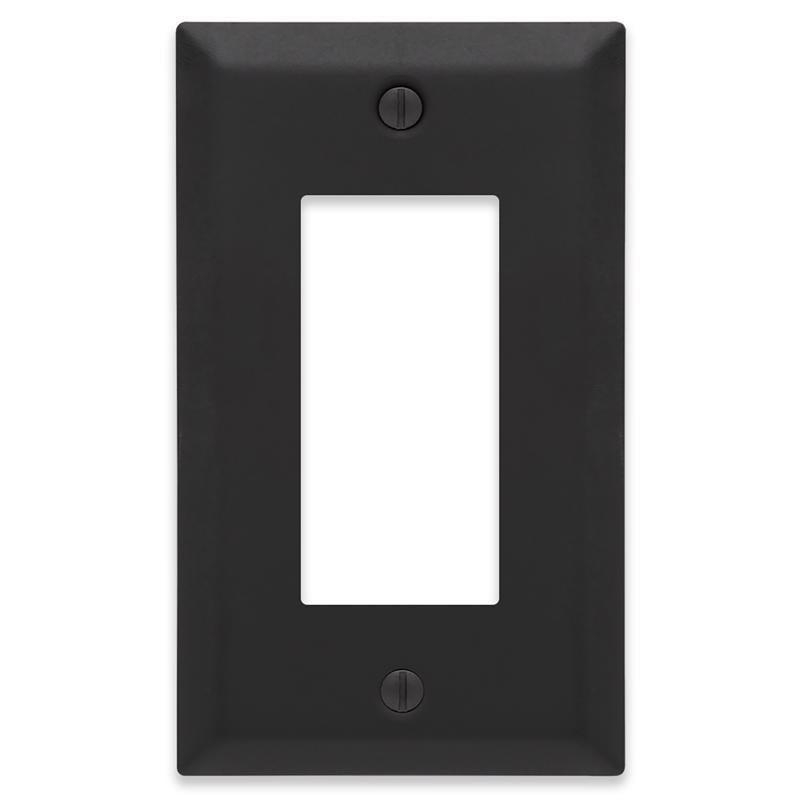 Amerelle Century Matte Black 1 gang Stamped Steel Decorator Wall Plate