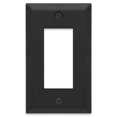 Amerelle Century Matte Black 1 gang Stamped Steel Decorator Wall Plate