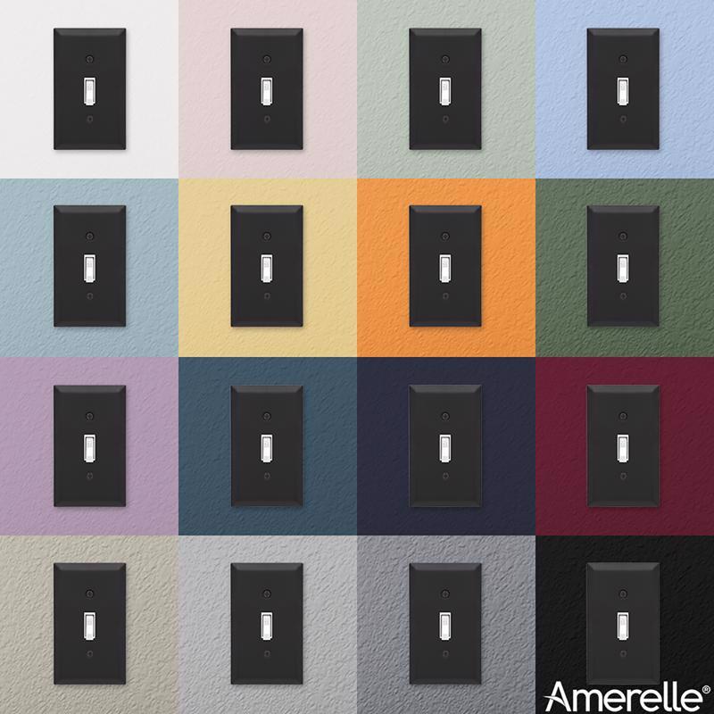 Amerelle Century Matte Black 1 gang Stamped Steel Decorator Wall Plate