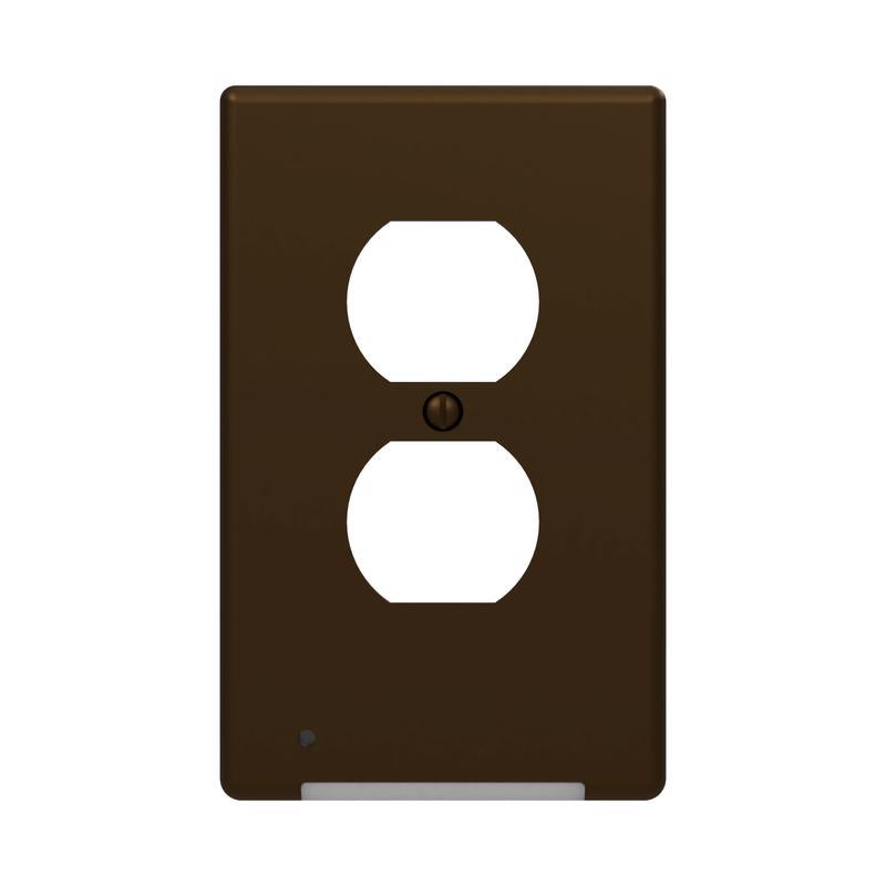Westek LumiCover Aged Bronze 2 gang Plastic Duplex Nightlight Wall Plate