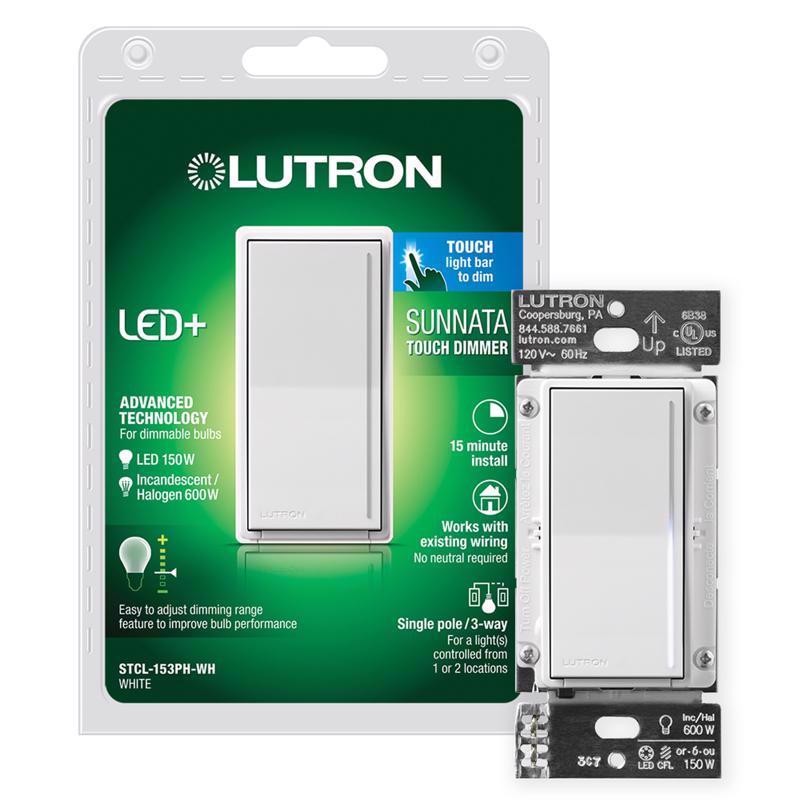 Lutron Sunnata 1.25 amps Single Pole 3-Way Dimmer Switch White