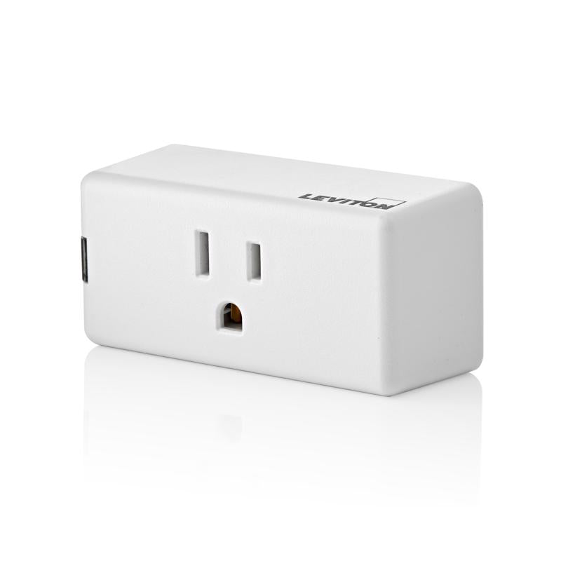 Leviton Decora Smart Grounded 1 outlets Smart-Enabled Mini Plug-In Adapter