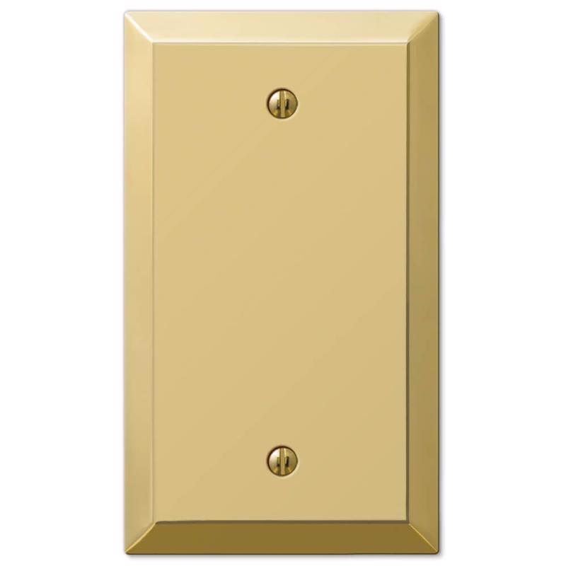 Amerelle Century Polished Brass 1 gang Stamped Steel Blank Wall Plate