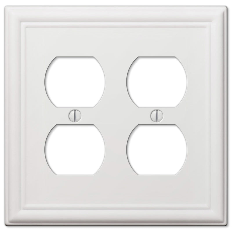Amerelle Chelsea White 2 gang Stamped Steel Duplex Wall Plate