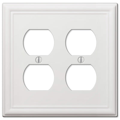 Amerelle Chelsea White 2 gang Stamped Steel Duplex Wall Plate