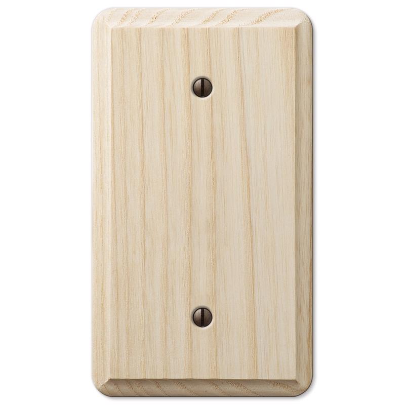 Amerelle Contemporary Unfinished Beige 1 gang Ash Wood Blank Wall Plate