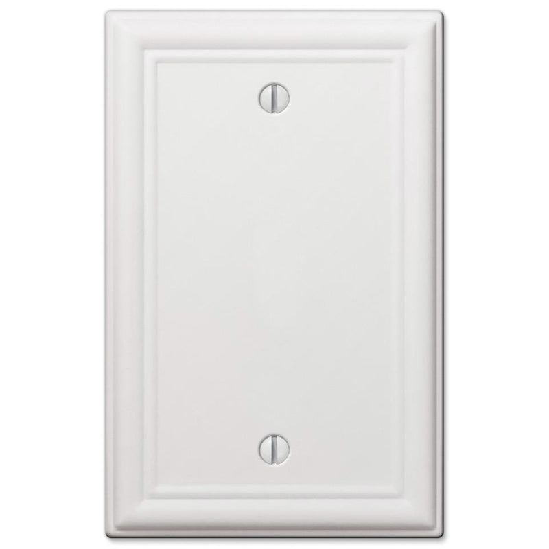 Amerelle Chelsea White 1 gang Stamped Steel Blank Wall Plate