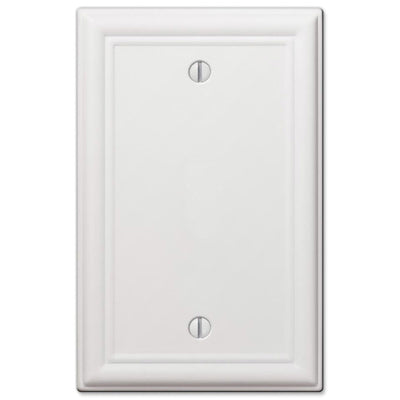 Amerelle Chelsea White 1 gang Stamped Steel Blank Wall Plate