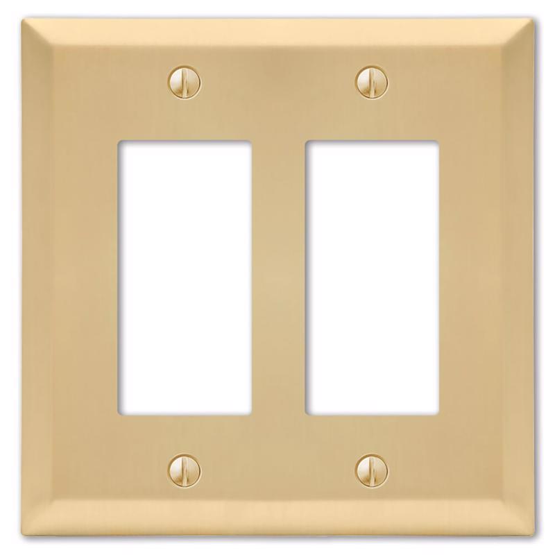 Amerelle Century Satin Brass 2 gang Stamped Steel Decorator Wall Plate