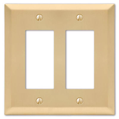Amerelle Century Satin Brass 2 gang Stamped Steel Decorator Wall Plate