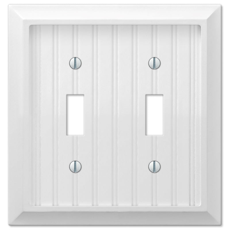 Amerelle Cottage White 2 gang Wood Toggle Wall Plate