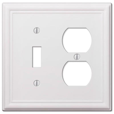 Amerelle Chelsea White 2 gang Stamped Steel Duplex/Toggle Wall Plate