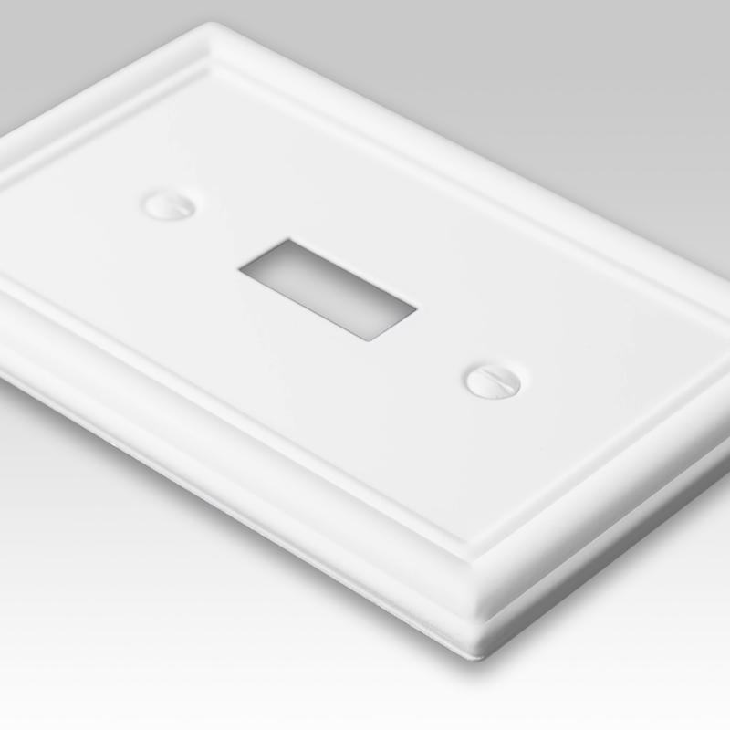 Amerelle Chelsea White 2 gang Stamped Steel Duplex/Toggle Wall Plate