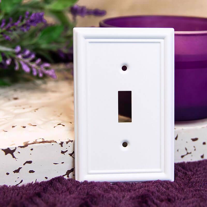 Amerelle Chelsea White 2 gang Stamped Steel Duplex/Toggle Wall Plate
