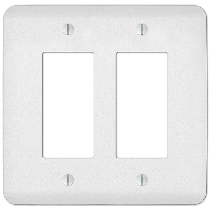 Amerelle Capri Paintable Textured White 2 gang Stamped Steel Decorator Wall Plate