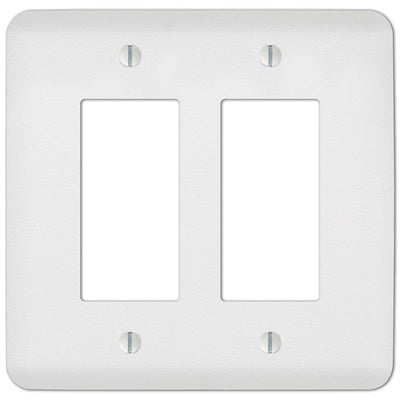 Amerelle Capri Paintable Textured White 2 gang Stamped Steel Decorator Wall Plate