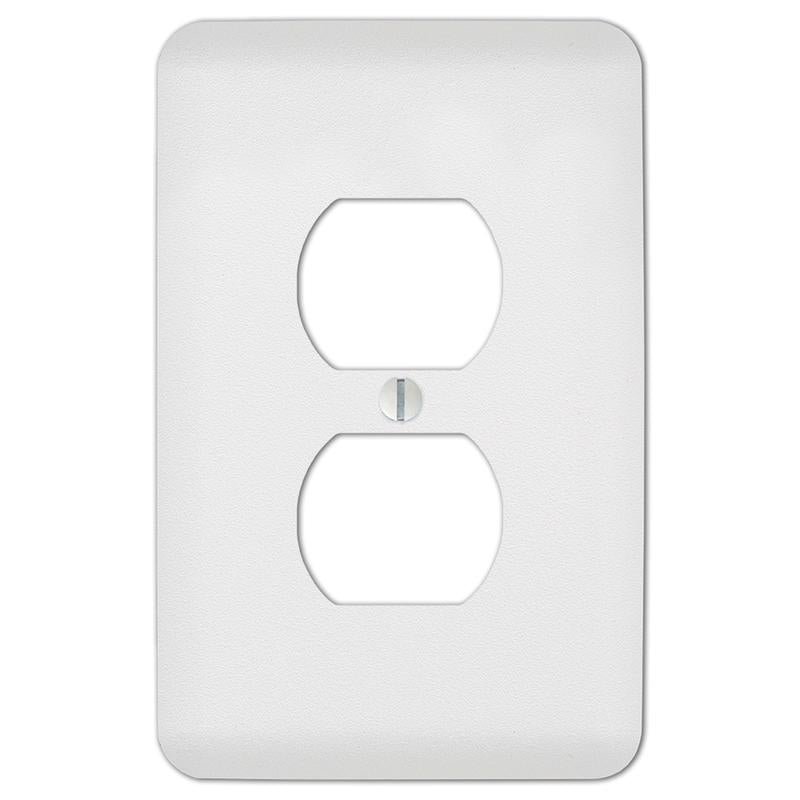 Amerelle Capri Paintable Textured White 1 gang Stamped Steel Duplex Wall Plate