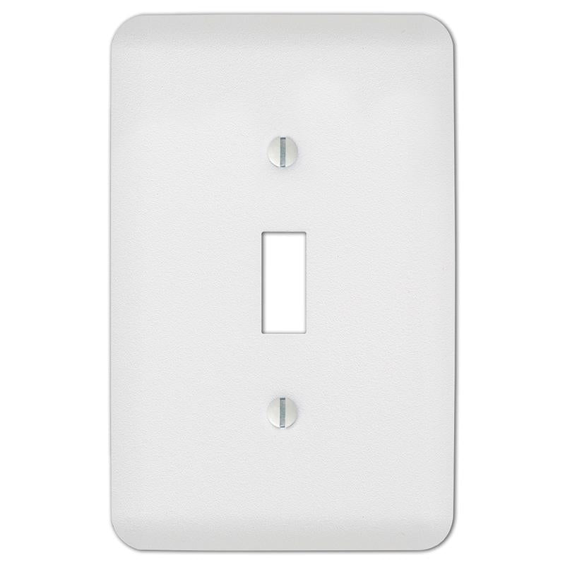 Amerelle Capri Paintable Textured White 1 gang Stamped Steel Toggle Wall Plate