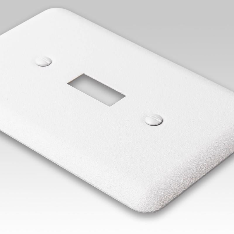 Amerelle Capri Paintable Textured White 1 gang Stamped Steel Toggle Wall Plate