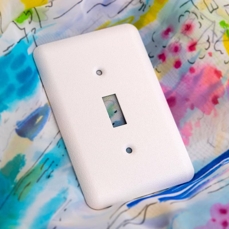 Amerelle Capri Paintable Textured White 1 gang Stamped Steel Toggle Wall Plate